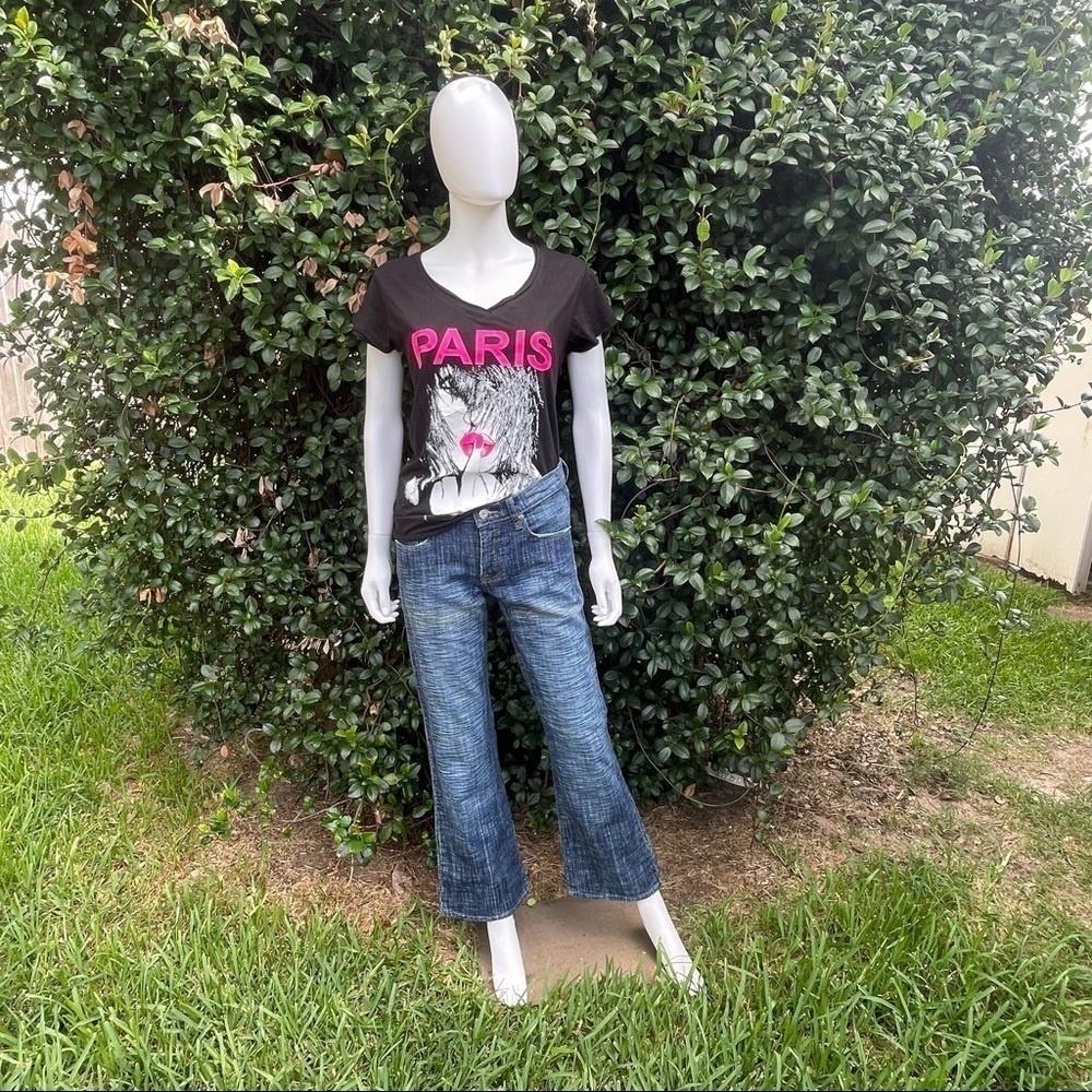 7 FAMK Bootcut Low Rise Mildly Distressed Jeans - Picture 2 of 14